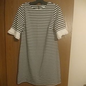 Black and white shift dress